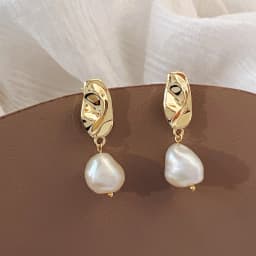 New Arrival Trendy Water Drop 14K Gold Filled Natural Freshwater Baroque Pearl Female Tassels Stud Earrings Jewelry For Women