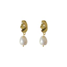 New Arrival Trendy Water Drop 14K Gold Filled Natural Freshwater Baroque Pearl Female Tassels Stud Earrings Jewelry For Women