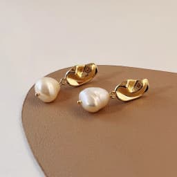 New Arrival Trendy Water Drop 14K Gold Filled Natural Freshwater Baroque Pearl Female Tassels Stud Earrings Jewelry For Women