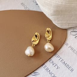 New Arrival Trendy Water Drop 14K Gold Filled Natural Freshwater Baroque Pearl Female Tassels Stud Earrings Jewelry For Women