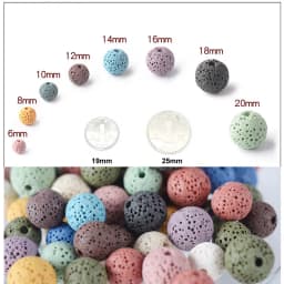 6mm-16mm Colored Volcanic Lava Round Jewelry Blue Lava Loose Energy Treatment Beads Jewelry Making DIY Bracelet Jewelry