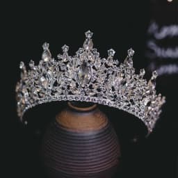 DIEZI Korean Luxury Queen Water Drop Silver Color Tiara Crown For Bridal Women Girls Wedding Princess Party Hair Dress Jewelry