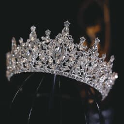 DIEZI Korean Luxury Queen Water Drop Silver Color Tiara Crown For Bridal Women Girls Wedding Princess Party Hair Dress Jewelry
