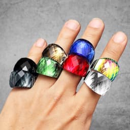 Multicolor Luxury Glass Crystal Men Rings Stainless Steel Women Jewelry Punk Rock Cool Stuff Fashion Accessories Gift Wholesale