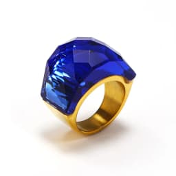 Multicolor Luxury Glass Crystal Men Rings Stainless Steel Women Jewelry Punk Rock Cool Stuff Fashion Accessories Gift Wholesale
