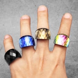 Multicolor Luxury Glass Crystal Men Rings Stainless Steel Women Jewelry Punk Rock Cool Stuff Fashion Accessories Gift Wholesale