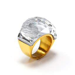 Multicolor Luxury Glass Crystal Men Rings Stainless Steel Women Jewelry Punk Rock Cool Stuff Fashion Accessories Gift Wholesale
