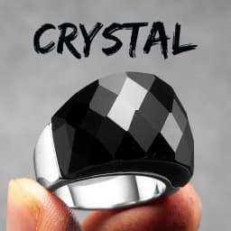 Multicolor Luxury Glass Crystal Men Rings Stainless Steel Women Jewelry Punk Rock Cool Stuff Fashion Accessories Gift Wholesale