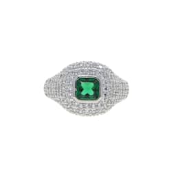 Open Adjusted #4 Little Pinky Finger Women Ring Micro Pave 5A CZ Iced Out Bling Fashion Geometric Jewelry