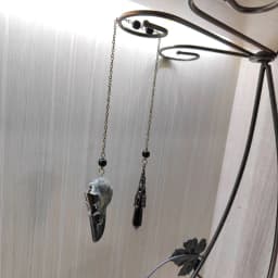Natural Stone Black Obsidian Crystal Pendulum for Divination Dowsing Vintage Reiki Raven Skull Chain Spiritual Pendulos X189