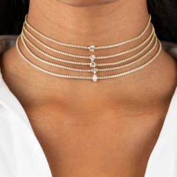 Geometric Rectangle Tear Drop Heart Oval Shaped Cubic Zirconia Thin 2MM Tennis Chain Sparking Women Girl Choker Necklace