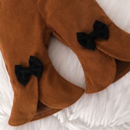 0-2-year-old newborn baby girls autumn and winter brown long-sleeved cardigan lapel jacket bow pants fashion suit