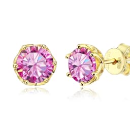 Butterflykiss S925 Sterling Silver Gold Plated D Color Moissanite Stud Earrings For Women Top Quality Sparkling Wedding Jewelry