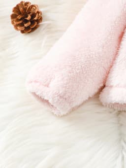 2-8 Years Kids Girl Plush Overcoat Long Sleeves Lapel Zippered Coat for Winter Outdoor Wear Fashion Color Blocking Warm Top