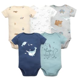 5PCS/Lot Newborn 100% Cotton Baby Boy Girl Clothes Short Sleeve Soft Baby Bodysuits Infant Bebe Clothing Baby Shower Gifts