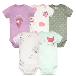 5PCS/Lot Newborn 100% Cotton Baby Boy Girl Clothes Short Sleeve Soft Baby Bodysuits Infant Bebe Clothing Baby Shower Gifts