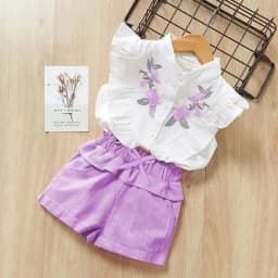 Bear Leader Girls' Clothing Set 2025 Summer New Casual Children's Embroidered Sleeveless Shirt+Shorts Set Girls' Baby Clothing