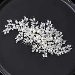 Luxurious Pearl Hair Comb Headband Rhinestone Pearl Hair Accessories For Women Wedding Accessories Tiara Headpiece