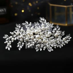 Luxurious Pearl Hair Comb Headband Rhinestone Pearl Hair Accessories For Women Wedding Accessories Tiara Headpiece