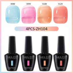 NAILCO 4pcs 15ml Autumn Winter Translucent Color Gel Nail Polish Jelly UV Nails Gel Polish Kit Esmalte Paint Nail Art