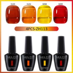 NAILCO 4pcs 15ml Autumn Winter Translucent Color Gel Nail Polish Jelly UV Nails Gel Polish Kit Esmalte Paint Nail Art