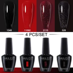 NAILCO 4pcs 15ml Autumn Winter Translucent Color Gel Nail Polish Jelly UV Nails Gel Polish Kit Esmalte Paint Nail Art
