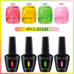 NAILCO 4pcs 15ml Autumn Winter Translucent Color Gel Nail Polish Jelly UV Nails Gel Polish Kit Esmalte Paint Nail Art