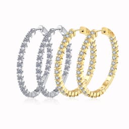 39mm S925 Silver Big Circle Hoop Earrings For Women Fashion Wedding Fine Jewelry C Hoop Earring