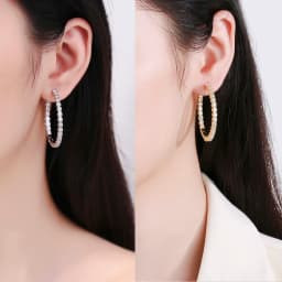 39mm S925 Silver Big Circle Hoop Earrings For Women Fashion Wedding Fine Jewelry C Hoop Earring
