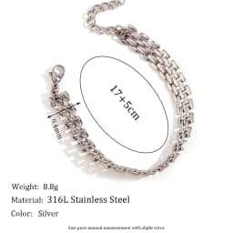 E.B.belle New Watch Strap Chain Bracelet Necklace 18K Gold Plated Jewelry 316L Stainless Steel Bracelet for Women Accessories