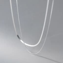 2023 S925 Silver Double Layer Box Chain Snake Clavicle Chain Necklace Female Fashion Hip-hop Retro Unique Design Fine Jewelry