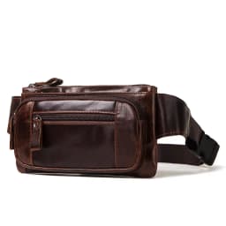 HUMERPAUL Fashion Waist Packs Men Genuine Leather Organizer Travel Chest Bag Necessity Waist Belt Mobile Phone Small Bum Bag