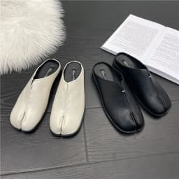 New Fashion Tabi Ninja Flats Leather Split Toe Flat Shoes Woman Cozy Loafers Female Casual Low Heels Ladies Muller Shoes