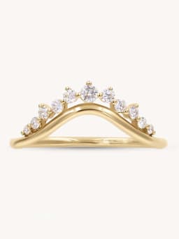 100% 925 Sterling Silver New Fashion Women's Advanced Design Sense Simple Crown Zircon Gold Plated Ring Daily Matching