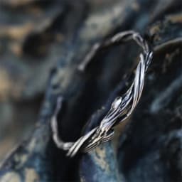 Personality Branch Bangle For Men Jewelry Open Size Trendy Silver 925 Bracelet Male Wood Pattern Hand Accessories
