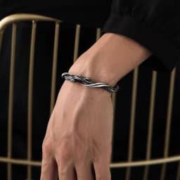 Personality Branch Bangle For Men Jewelry Open Size Trendy Silver 925 Bracelet Male Wood Pattern Hand Accessories