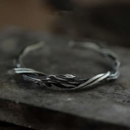 Personality Branch Bangle For Men Jewelry Open Size Trendy Silver 925 Bracelet Male Wood Pattern Hand Accessories