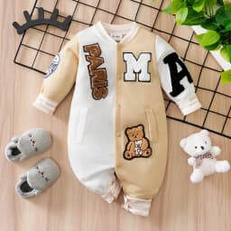 0-18 Baby Jumpsuit Casual Letter Embroidery For Comfortable And Soft Boys And Girls Summer Short Sleeved Newborn Clothes
