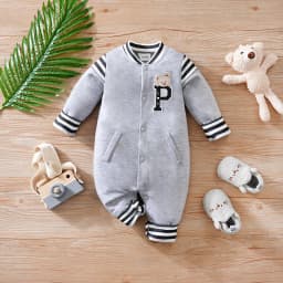 0-18 Baby Jumpsuit Casual Letter Embroidery For Comfortable And Soft Boys And Girls Summer Short Sleeved Newborn Clothes