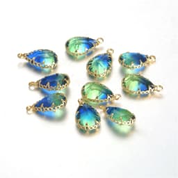 10pcs/lot Copper Colorful Crystal Water Drop Crystal Charms For Jewelry DIY Making Shining Crystal Brass Pendant Accessories