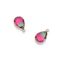 10pcs/lot Copper Colorful Crystal Water Drop Crystal Charms For Jewelry DIY Making Shining Crystal Brass Pendant Accessories