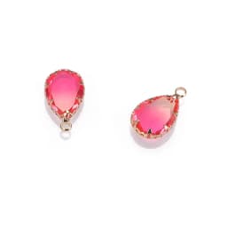 10pcs/lot Copper Colorful Crystal Water Drop Crystal Charms For Jewelry DIY Making Shining Crystal Brass Pendant Accessories