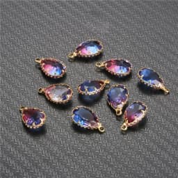 10pcs/lot Copper Colorful Crystal Water Drop Crystal Charms For Jewelry DIY Making Shining Crystal Brass Pendant Accessories