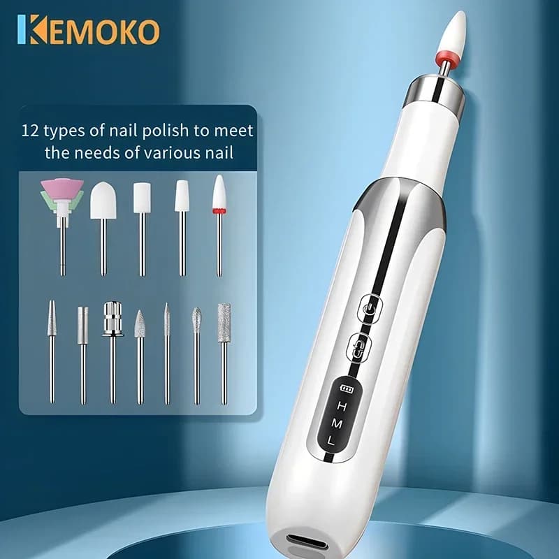 Electric Nail Drill Machine Set Pedicure Grinding Equipment Mill For Gel Nail Polish Manicure Professional Nail Polishing Tool