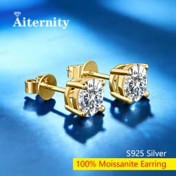 D Color VVS1 Moissanite Square Stud Earrings Women 925 Sterling Silver Moissanita Ear Studs Platinum Finish Pass Diamond Tester