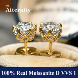 D Color VVS1 Moissanite Square Stud Earrings Women 925 Sterling Silver Moissanita Ear Studs Platinum Finish Pass Diamond Tester