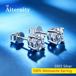 D Color VVS1 Moissanite Square Stud Earrings Women 925 Sterling Silver Moissanita Ear Studs Platinum Finish Pass Diamond Tester