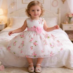 Baby Girls 1 Year Birthday Princess Party Flowers Baptism Dress Infant Embroidery Floral Sleeveless Costume Newborn Kids Clothes