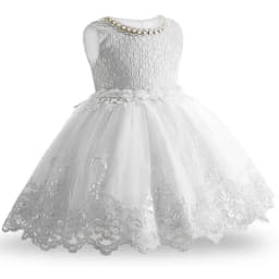 Baby Girls 1 Year Birthday Princess Party Flowers Baptism Dress Infant Embroidery Floral Sleeveless Costume Newborn Kids Clothes