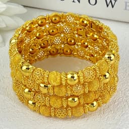ANIID Luxury Dubai 24k Gold Color Bangles For Women Arabic Bridal Charm Bracelet Nigerian Wedding Gift African Jewelry Party